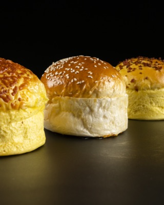 Panes brioche de Briox Baker · la gama, en fila
